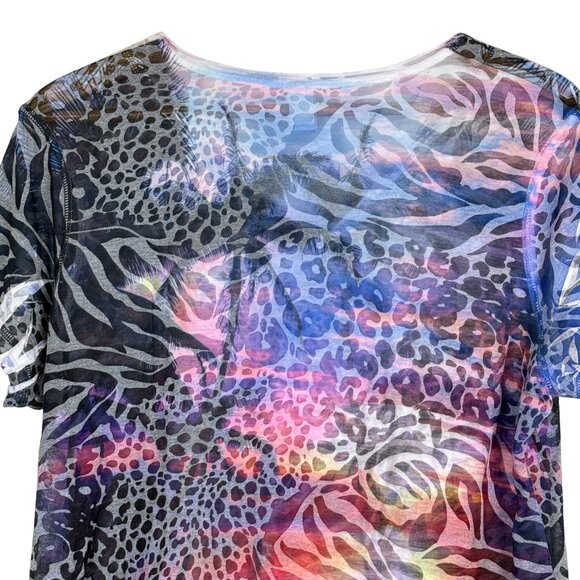 Toppy-T Animal Print Tropical Sunset T-Shirt Sz XX-Large Multicolor Lightweight - Picture 6 of 9
